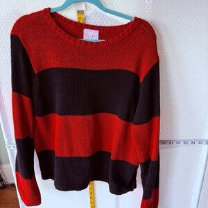 ANNE KLEIN A-LINE COTTON CREW NECK SWEATER